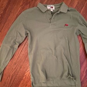 Men’s small green long sleeve perlis collard shirt